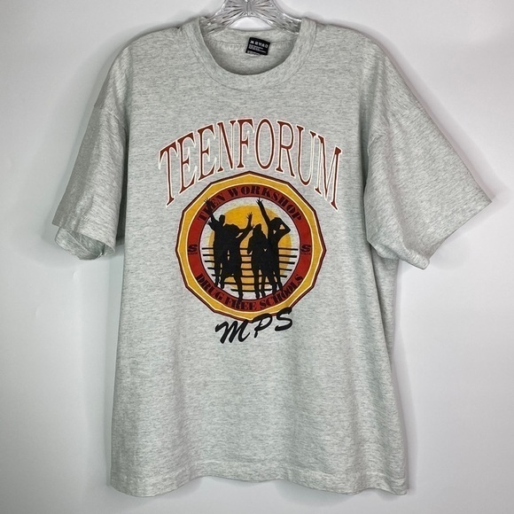 Vintage FOTL Best Teenforum MPS Drug Free Schools Tshirt Size XL - Picture 1 of 6